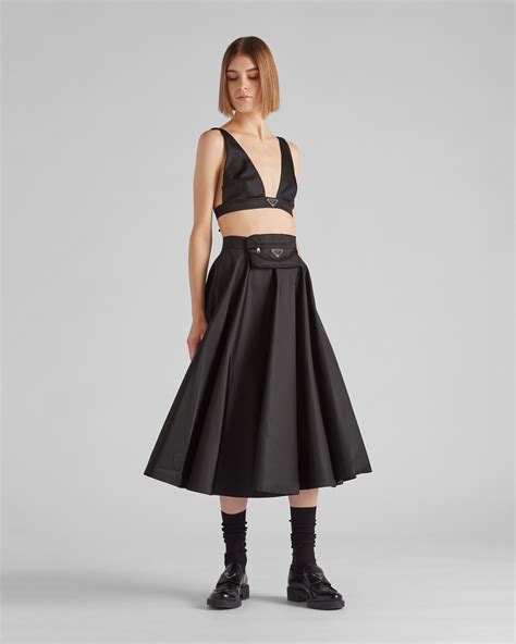 prada silk skirt|Prada nylon skirt.